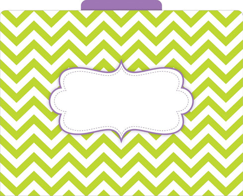Barker Creek Designer File Folders - Set of 24, Beautiful Chevron, Multicolor Chevrons, Letter Size, 1/3 Cut Tabs