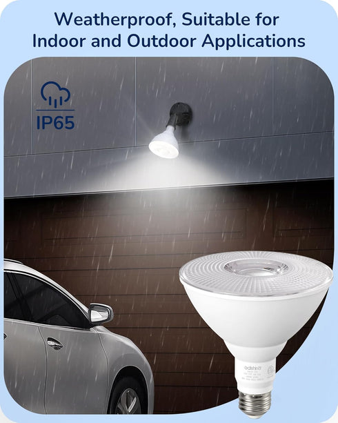 EDISHINE PAR38 LED Outdoor Flood Light Bulb, 2 Pack, 18W (120W Equivalent), Dimmable, Waterproof, E26 Base, 5000K
