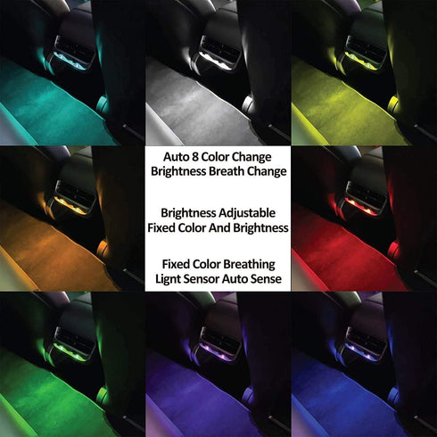 AOZITA 8 5V) 4) Mini USB LED RGB Light Brightness Adjustable Color Changeable for Car, Laptop, Keyboard. Atmosphere