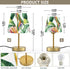 Dimmable ALAZA Table Lamp for Bedroom Nightstand Tropical Palm Leaf Flower Bedside Lamp with USB Port Fabric Shade Desk