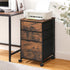 HOOBRO Vertical 3-Drawer Mobile File Cabinet, Rustic Brown Office Cabinet, Rolling Printer Stand, A4/Letter-Sized