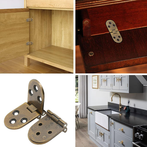 4PCS Bronze Butler Tray Hinge - Heavy Duty Folding Flip Top Hinge for Furniture Accessories