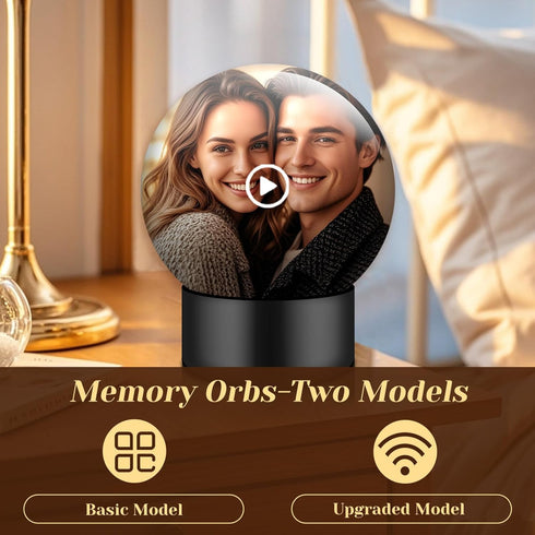 2.8" 4GB Memory Sphere Lamp, Crystal Ball Video Player Memory Orbs Ornament Uploadable Videos & Photos, Personalized