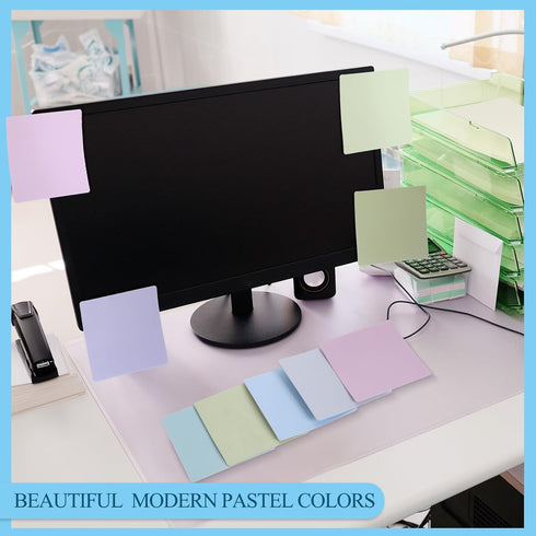 Tenceur 24 Pcs Reusable Sticky Notes, 3 x 3'' Dry Erase Labels, 2 Black Dry Erase Markers, Bright Color