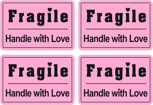 MeshaKippa 300pcs Cute 2x3" Fragile Shipping Stickers for Personal Bags, Mailing Packages, and Boxes