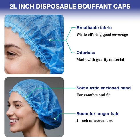 ROMSPRI 200 Pack Pull-out box Disposable Thick Hair Nets for Spray Tanning,for Women & Men - Non-Woven Breathable