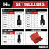 01141B Set, Set, 2.5 mm 19 mm, 1/4-Inch, 3/8-Inch, 1/2-Inch 14-Piece Set NEIKO Allen-Bit Socket Metric Socket