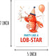 ZGLDesigns Cute Lobster Birthday Card - Party Like A Lob-Star - Funny Celebration - Kawaii Birthday Anniversary - Card