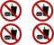 Rogue River Tactical 4 Pack No Food or Drinking Allowed Sticker Set - 3x3 Inch Vinyl Decal for Indoor Outdoor Use