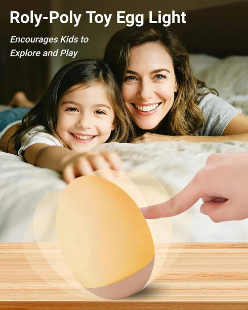 7 Dimming, Egg Baby Night Light for Nursery & Breastfeeding Portable Touch Light with RGB Colors, Stepless