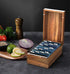 Neando 3’’x5’’ Index Card Holder, Acacia Box with Dividers, 4 Compartments for 600 Cards, Recipe Box