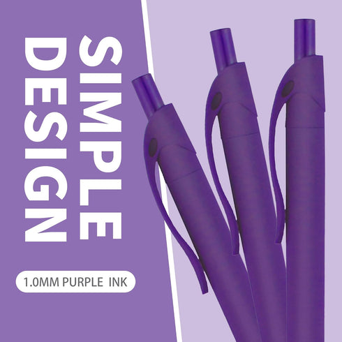 Pens Bulk, 50 Pack No Bleed Purple Click Pens, Wholesale Retractable Ballpoint Pens, Pens Medium Point, Smooth Ink Pens, 1.0MM Purple Ink