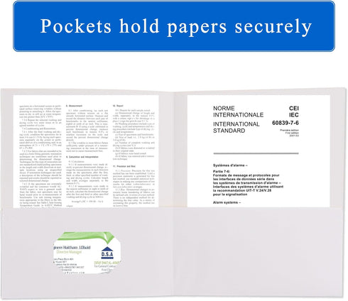 Zzrywuty 50 Packs Two Pocket File Folders, Textured Paper, Letter Size, Holds 100 Sheets for School, Office, Business,