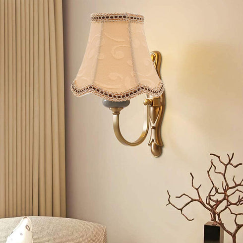 Bulb 5 5 X4. 7 Inch, minkissy Cloth Lamp Shade Vintage Lamp Shade Clip On for Table Lamp/Floor Lamp, X Apricot