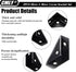 CMLY 10Pcs 38mm 38mm, Corner Brackets, x Black Steel, Triangle Shelf Brackets, Corner Desk Connectors for Wood, Metal