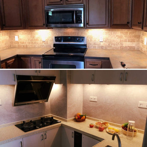 6 20 Inches 24W, 1800 2700K. Counters Closet Workshop-(6-Strip-2700K) Litever Under Cabinet Lighting Kit, PCS Flexible