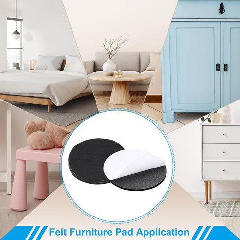 10" 8 Pack 1/5" PATIKIL Diameter Felt Furniture Pads, Thick Lamp Base Felt Round Soft Adhesive Non-Slip Anti-Scratch