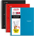 Five Star Spiral Notebooks, 3 Pack, 3 Subject, Wide Ruled Paper, 10 1/2" x 8", Blue, Red, & Black (930081)