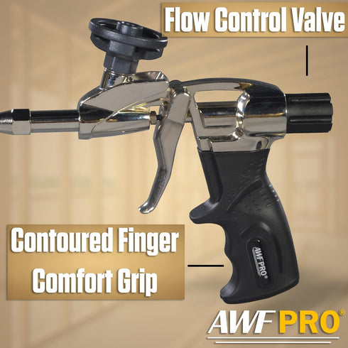 5/16 Nozzles AWF PRO Spray Foam Gun in Barrel with Precision for Tight Spaces Adjustable Flow Control, Contractor-Grade