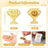 Juinte 60 Sets (10 Employee Appreciation Gifts Bulk Trophy Pins with Thank You Cards Organza Bags Inspirational