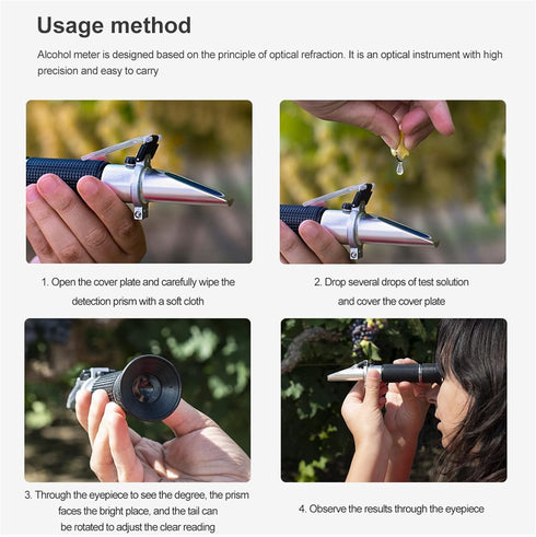 VGVGV 2 1 0-25% 0-40% Brix Refractometer, In Handheld Alcohol Refractometer Alcohol Beer Wine Concentration Meter Brix