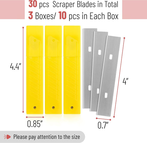 4 Inch, 30 4 Inch Bates- Replacement Scraper Blades, Pcs, Scraper Blades, Floor Scrapper Blade, Replacement Razor