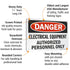 SmartSign "Danger - Electrical Equipment, Authorized Personnel Only" Sign, 7" x 10" Aluminum