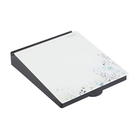 ECR4Kids MessageStor Dry-Erase Glass Board Memo Station, Desk Organizer, Botanical