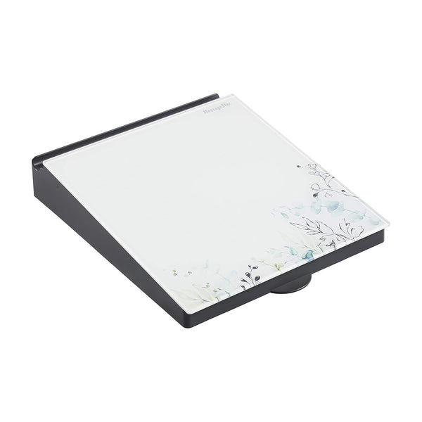 ECR4Kids MessageStor Dry-Erase Glass Board Memo Station, Desk Organizer, Botanical