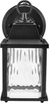 650 3000K Maxxima LED Porch Lantern Outdoor Wall Light, Black with Clear Water Glass, Photocell Sensor, Lumens, Dusk