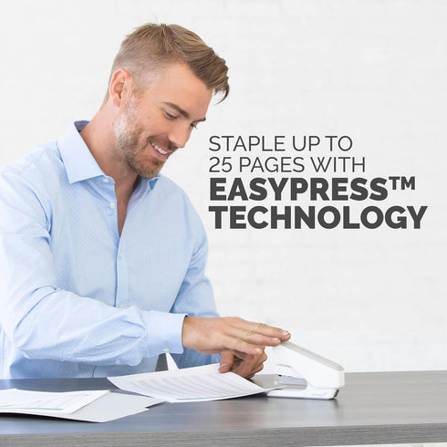 Fellowes LX840 EasyPress Office Stapler, One-Touch Small Stapler for Classroom, Home, and Office, 25 Sheet Capacity,