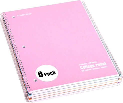 Mintra Office Spiral Notebooks (Pastel - College Ruled, 24pk)