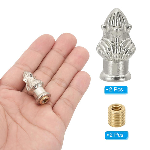 PATIKIL 33 16mm 2 Set x Lamp Finials Caps Knob, Solid Lamp Shade Top Decoration Screw Cap Nuts with Brass Reducing