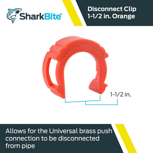 SharkBite 1-1/2 Inch Disconnect Clip for Push to Connect Brass Plumbing Fittings, UXLDC41 by SharkBite
