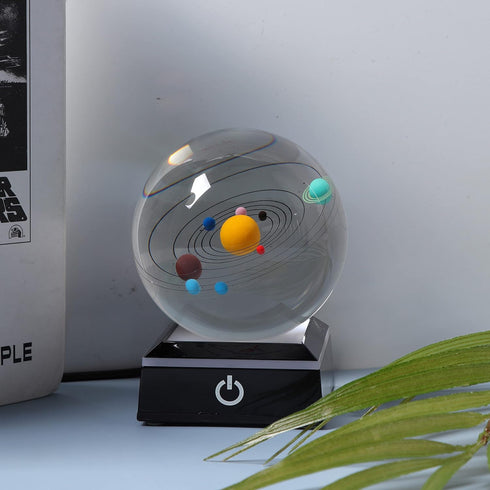 3d 80mm 3.15inch Solar System Model Crystal Ball - Outer Space Astronomy Gifts Room Decor Crystal Sphere Unique Gifts