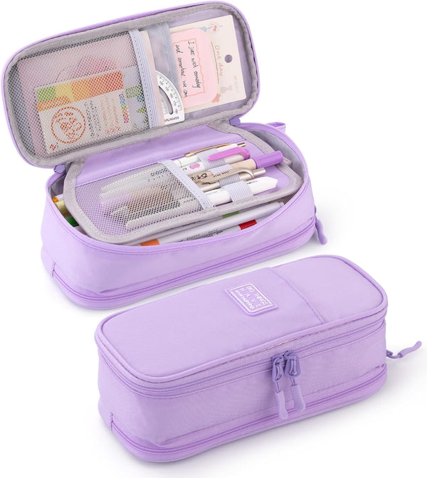 CICIMELON Large Pencil Case Big Storage Pen Pouch Bag with Compartment for School Supplies, Office, College, Upgraded