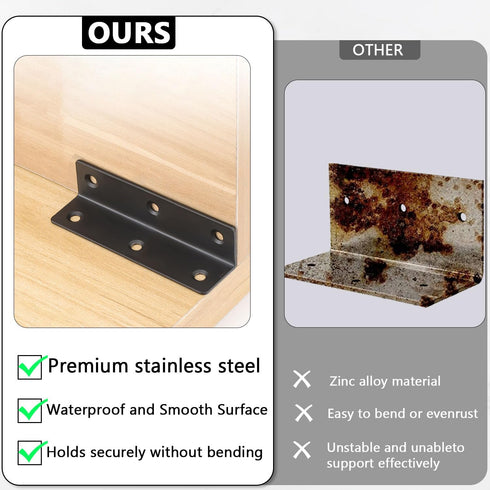 LOSYHU 20 3.94 0.98 100 MM 4 Inch PCS Black Steel Corner Brackets x L Shaped Metal Angle Bracket with Screws, Heavy