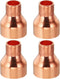 PATIKIL 1" to 1/2" ID Copper Reducer, 4pcs 99.9% Pure Copper Reducing Coupling with Sweat Solder Connection