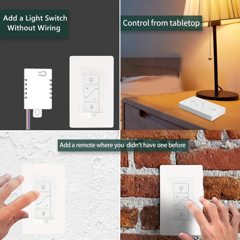 Smart Wireless Light Switch, Dimmer Switch & Receiver Kit with Remote & Voice Control for Amazon Alexa