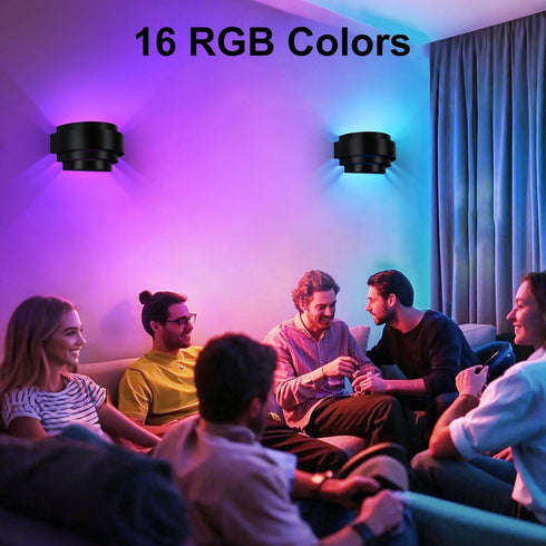 Dimmable, 16 Bulb Lightess Rechargeable Wall Sconces with Remote Control, Cordless Wall Light Battery Operated Black
