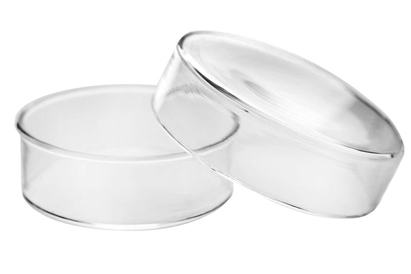 EISCO Petri Dish, 2" (50mm) Beaded Edges, Easy to Sterilize Borosilicate Glass for Repeated Use