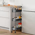 ZXICEU 3-Tier Slim Rolling Cart, Metal Frame Utility Rolling Narrow Storage Cart with Handle Kitchen Storage Organizer