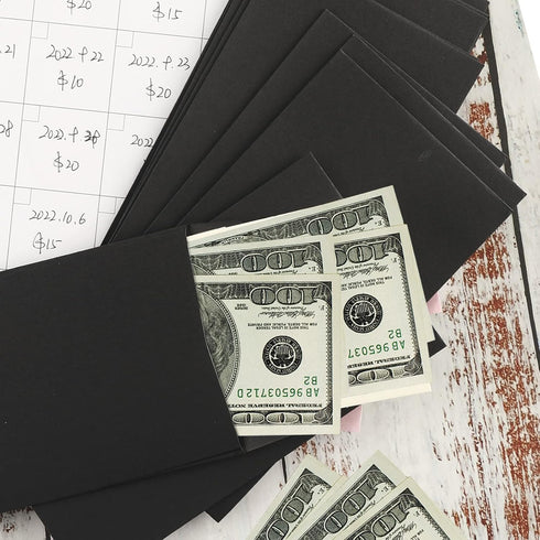 Granhoolm 50 Pack Large Cash Envelopes 3.5 x 6.5 inch for Savings Plan, Coin, Seed, Credit Card, Check