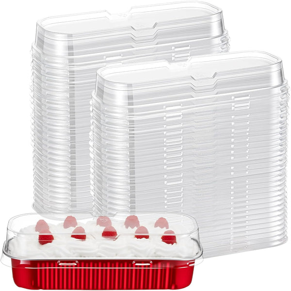 Yiyiring 100 Pack 6.8oz Plastic Dessert Cup Lids 6.8oz Dessert Cups Rectangle Lids