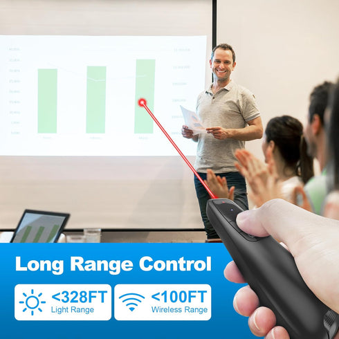 VILNIU Presentation Clickers for PowerPoint, Clicker for Laptop Presentations Remote, USB Wireless Presenter Remote