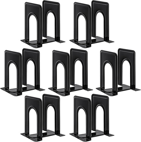 HappyHapi Book Ends, Non-Skid Metal Bookend Supports for Shelves, Heavy Duty Book