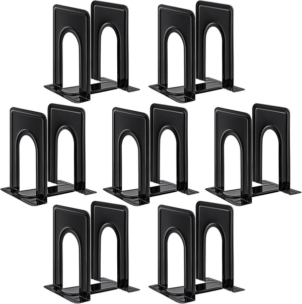 HappyHapi Book Ends, Non-Skid Metal Bookend Supports for Shelves, Heavy Duty Book