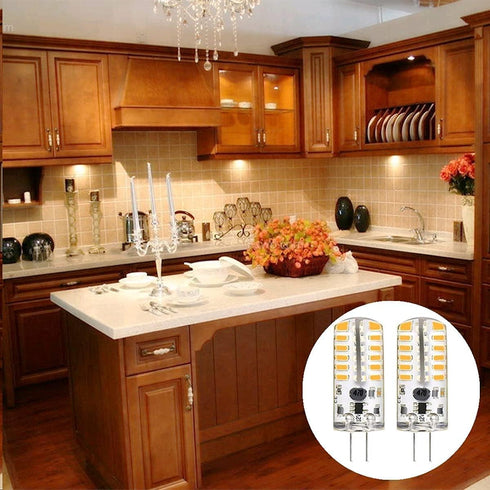 G4 LED Bulbs 12V 3W Bi-Pin, 48 3014 SMD, 20W Halogen Replacement, Silicone Coated, 220 Lumens, 10 Count