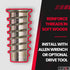 E-Z LOK Threaded Insert for Soft Wood, Zinc Hex-Flanged, 1/4-20 Internal Threads, 25mm Length, Pack of 50