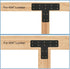 T Post Bracket 4pcs, 12x8 Inch Mending Plate Flat Steel T Shape Bracket for Repairing Wooden Furniture, Pergola